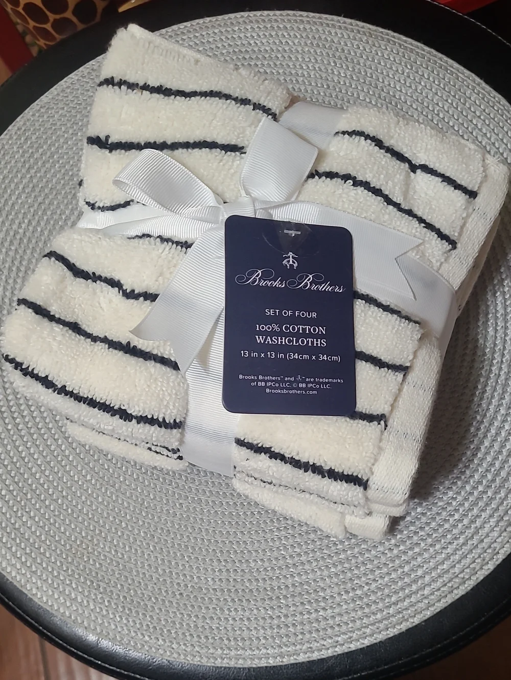 Brooks Brothers Striped Washcloth Set